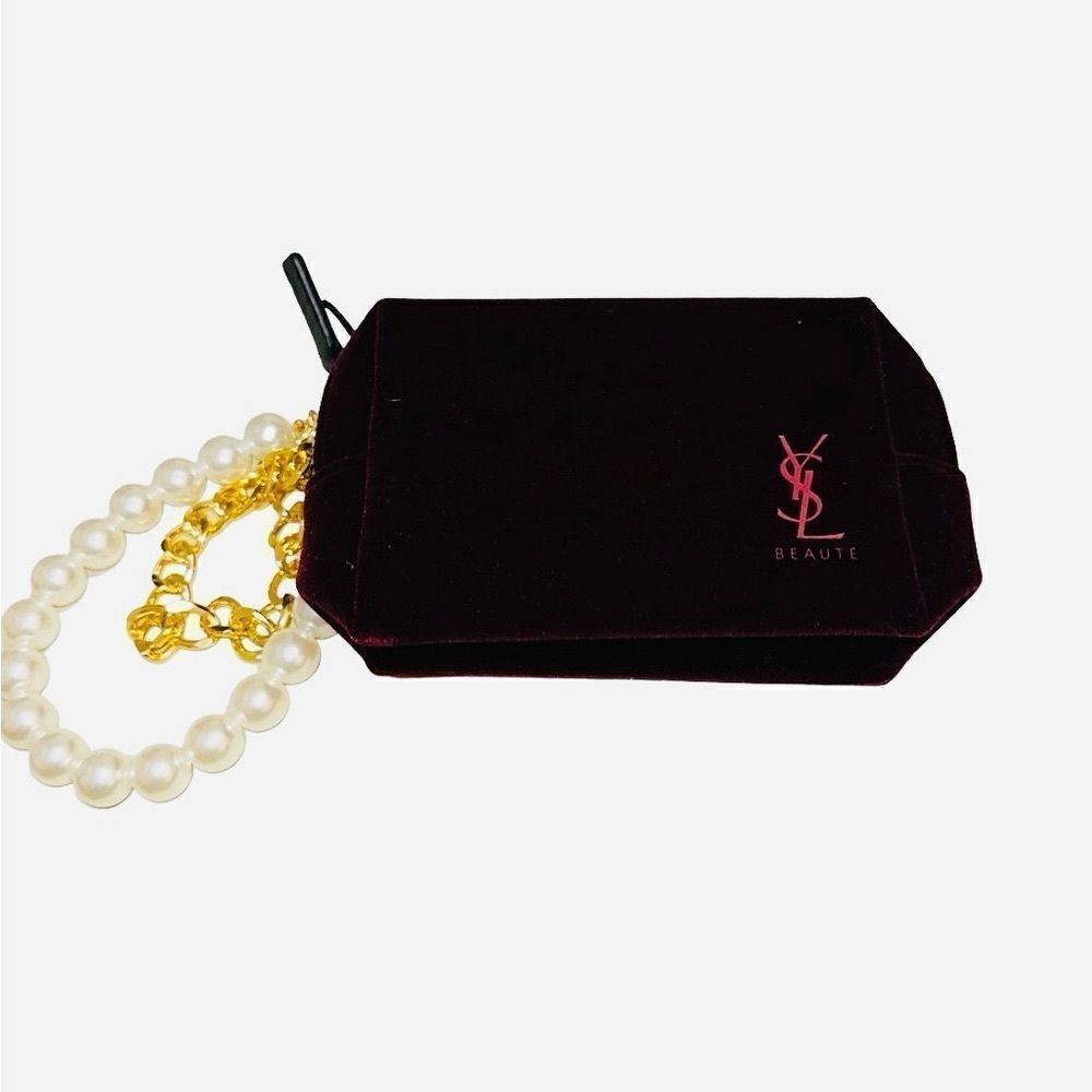 Ysl velvet makeup travel evening bag